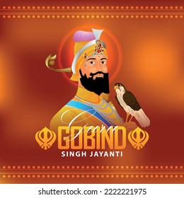 Vector illustration of guru gobind singh jayanti