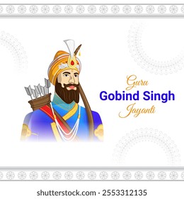 Ilustración vectorial de la Plantilla de medios sociales Gurú Gobind Singh Jayanti