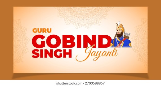 Ilustração vetorial do modelo de mídia social Guru Gobind Singh Jayanti