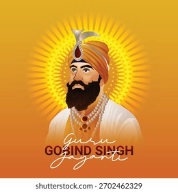 Vector illustration of guru gobind singh jayanti design