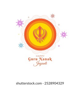 Vector illustration of Guru Nanak Gurpurab social media template