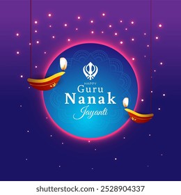 Vector illustration of Guru Nanak Gurpurab social media template