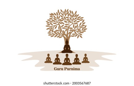 Vektorgrafik von Guru Purnima gefeiert am Hindu-Monat Ashadha. Feiern in Indien und Nepal. 