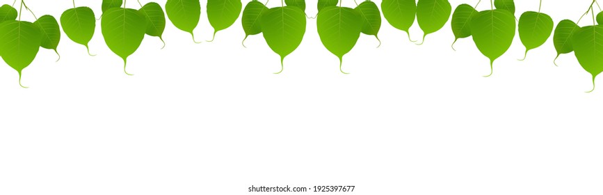 Vector Illustration of Guru Purnima Celebration in India and Nepal. Vesak day. Banner in Pipal leaf