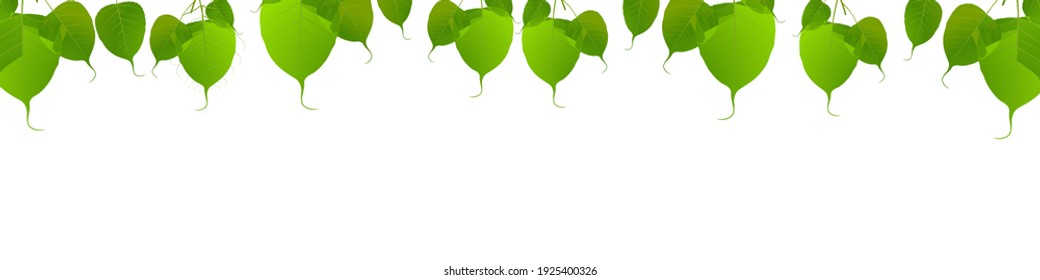 Vector Illustration of Guru Purnima Celebration in India and Nepal. Vesak day. Banner in Pipal leaf