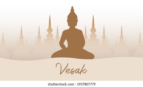 Vektorgrafik der Guru Purnima Feier in Indien und Nepal. Vesak Tag.