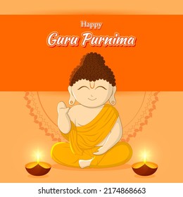 Vector illustration for Guru Purnima festival greeting