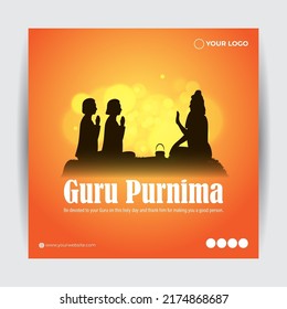 Vector illustration for Guru Purnima festival greeting