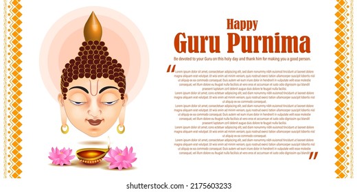 Vector illustration for Guru Purnima festival greeting