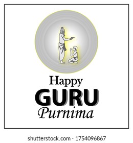 vector illustration of guru purnima as guru and his disciple,teacher as god