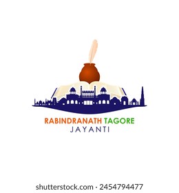 Vector illustration of Guru Rabindranath Jayanti social media feed template