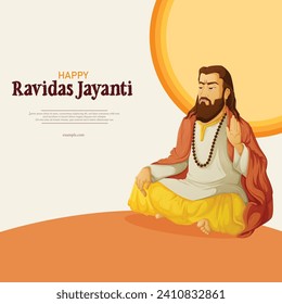 Vector illustration of Guru Ravidas Jayanti Editable post template banner