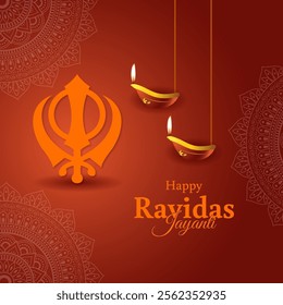 Vector illustration of Guru Ravidass Jayanti social media template