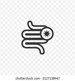 Vector Illustration Of Gut Bacteria Icon In Dark Color And Transparent Background(png).