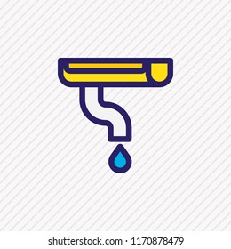 Vector illustration of gutter icon colored line. Beautiful construction element also can be used as downspout icon element.