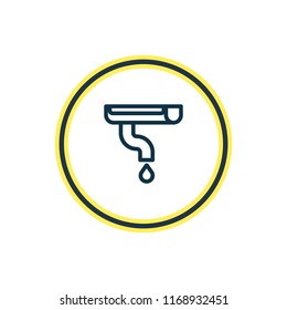 Vector illustration of gutter icon line. Beautiful architecture element also can be used as conduit icon element.