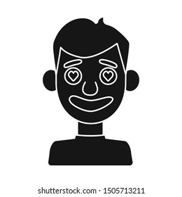Vector illustration of guy and emotion symbol. Web element of guy and love stock vector illustration.