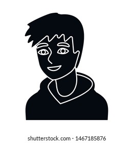 Vector illustration of guy face sign. Collection of face and head vector icon for stock.