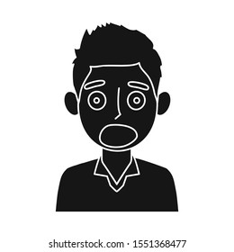 Vector illustration of guy and fear logo. Collection of guy and shout vector icon for stock.