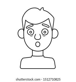 Vector illustration of guy and fright icon. Graphic of guy and surprise vector icon for stock.