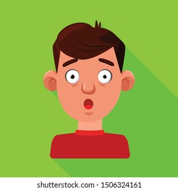 Vector illustration of guy and fright symbol. Set of guy and surprise vector icon for stock.