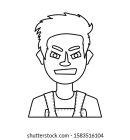 Vector illustration of guy and grimace icon. Collection of guy and hatred vector icon for stock.