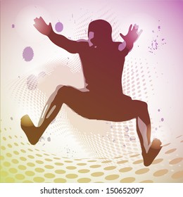 Vector Illustration of guy in jump