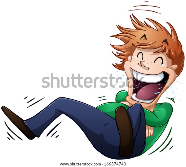 床を転がりながら笑う男のベクターイラスト のベクター画像素材 ロイヤリティフリー