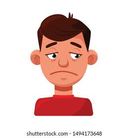 Vector illustration of guy and sad symbol. Set of guy and person stock symbol for web.