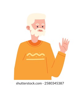 vector illustration of a guy saying hello
