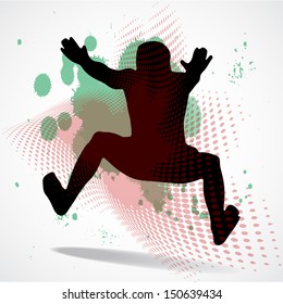Vector Illustration of guy standing on head