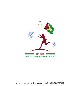 Vector illustration of Guyana Independence Day social media feed template