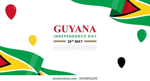 Ilustración vectorial de la Plantilla de medios sociales del Día de la Independencia de Guyana