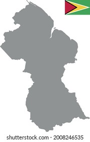 vector illustration of Guyana map and flag