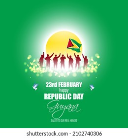 ilustración vectorial del día de la república de Guyana