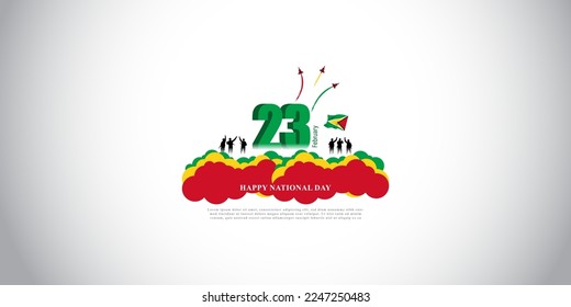 Vector illustration for Guyana Republic Day 23 February
