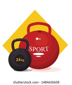 vector illustration with gym ball