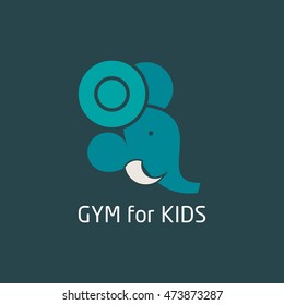Vector Illustration of gym icon, logo, emblem design template. Vector object and Icons for Sport Labels. Flat Style Design
