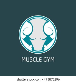 Vector Illustration of gym icon, logo, emblem design template. Flat Style Design