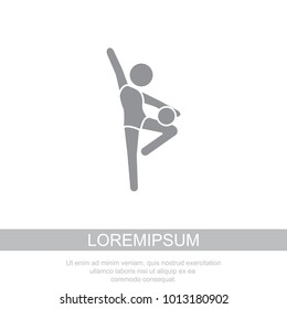 Vector illustration. Gymnast icon. 

Gymnast with a ball