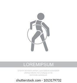 Vector illustration. Gymnast icon. 

Gymnast with a circle