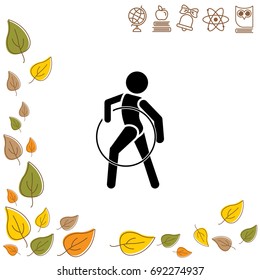 Vector illustration. Gymnast icon. 

Gymnast with a circle