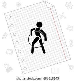 Vector illustration. Gymnast icon. 

Gymnast with a circle