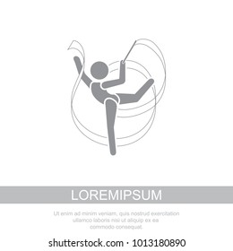 Vector illustration. Gymnast icon. 

Gymnast with ribbon