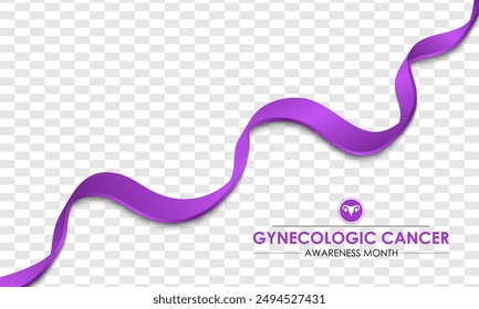 Vector Illustration for Gynecologic Cancer Awareness Month is September. Background, Poster, Banner, Advertising, and background design. Calligraphy Realistic Teal Ribbon.