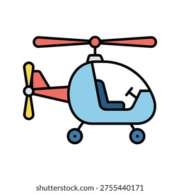 Vector illustration of a gyrocopter icon for light aviation and hobby in flat design style with uniform stroke.
