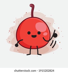 Vektorgrafik des Hackberry Fruit Character mit süßem Gesicht, einfachen Händen und Beinlinien Kunst auf isoliertem Hintergrund. Flacher Cartoon-Doodle-Stil.