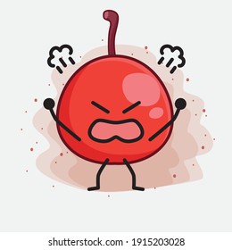 Vector Illustration of Hackberry Fruit Character with cute face, simple hands and leg line art on Isolated Background. Flat cartoon doodle style.