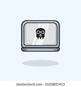 Vector illustration of a hacker attack showing a hooded figure in front of a computer with digital code elements Scalable and editable vector format for various digital uses