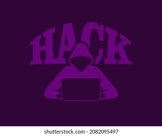 Vector illustration of a hacker who symbolizes the theft of a number of important data belonging to agencies and the public and then misused for trading or as material for market manipulation